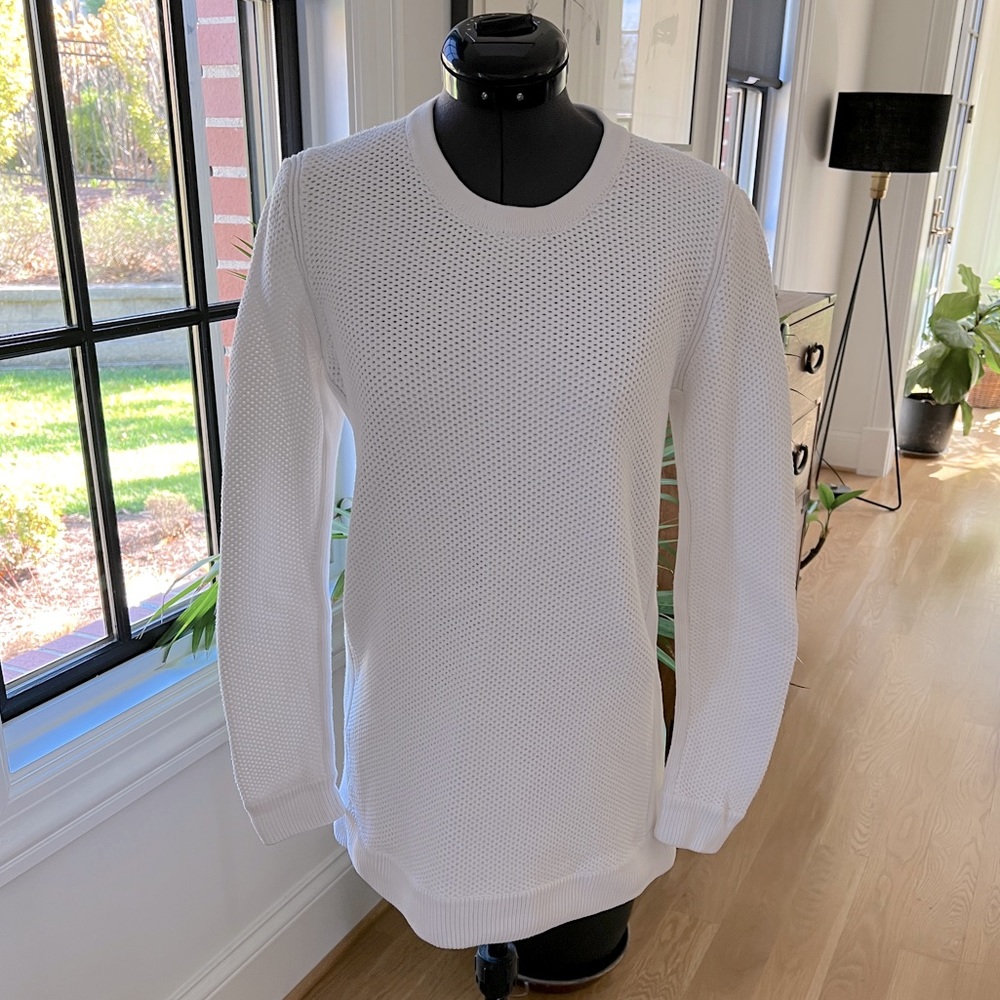 Rag & Bone True White Cotton Crew Neck Sweater Size S